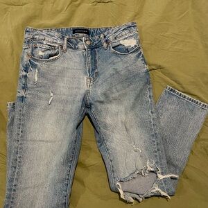 Aeropostale Blue Distressed Slim Straight Jeans